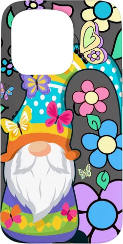 Vista 14 de Floral Daisy Flower Pattern with Butterflies Funny Gnome Case for iPhone 17