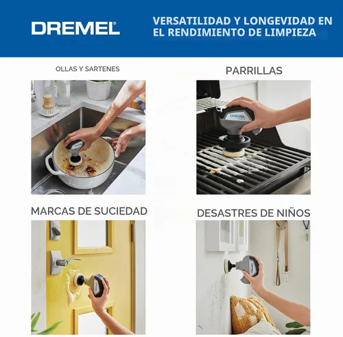 Vista 4 de Kit de Limpieza con Cepillo Eléctrico Giratorio Dremel Versa Power con 5 Esponjas de Limpieza Scrub Daddy - Limpiador Eléctrico Inalámbrico