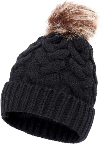 Vista 4 de Gorro de punto cálido de invierno para padres e hijos, para madre e hijahijo, gorro de punto familiar