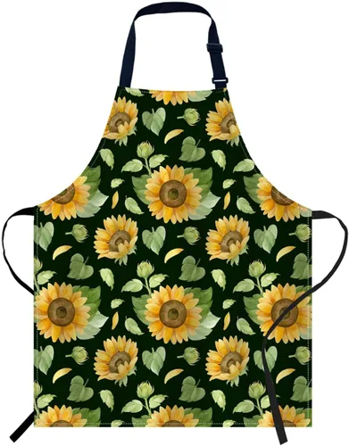 Vista 9 de oFloral Delantal de campo de fútbol americano y pelota, unisex, ajustable, delantal de chef de cocina, delantal para mujeres y hombres para cocina