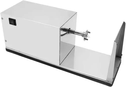 Vista 7 de CGOLDENWALL Cortadora eléctrica de papas con brochetas de bambú gratis de acero inoxidable, cortadora de papas torcida automática de acero