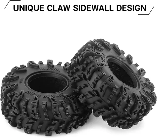 Vista 4 de INJORA Neumáticos 1.0 - S5 Swamp Claw Mud Terrain Neumáticos para TRX4M AX24 SCX24 FCX24 1/18 1/24 RC Crawler Car, 2.205 x 0.906 in, T1021