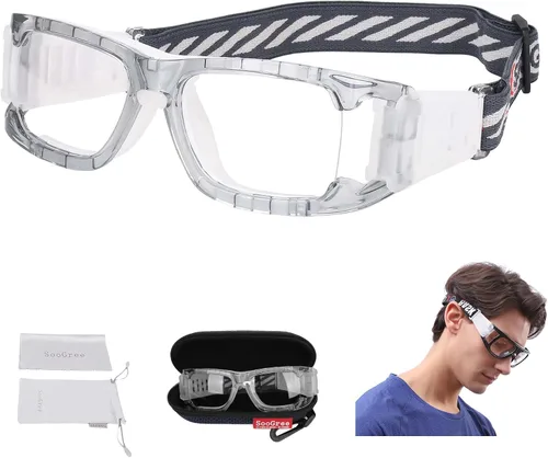 Vista 10 de SooGree Gafas deportivas, baloncesto, fútbol, raqueta, para hombres y mujeres, protección de seguridad reemplazable