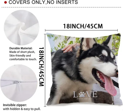 Vista 3 de Custom Single Image Pillow Case with Personalized Text Designed for Home Decoration and offering Gift Charm for Family Celebrations or Holidays