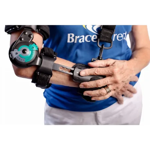 Vista 6 de Brace Direct Codera con bisagras ROM de rehabilitación posoperatoria ajustable con estabilizador de hombro para recuperación postoperatoria