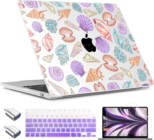 Vista 23 de TWOLSKOO Funda para MacBook Air de 15 pulgadas 2025 2024 2023 Release M4 A3241 M3 A3114 M2 A2941, carcasa rígida de plástico, protector de pantalla