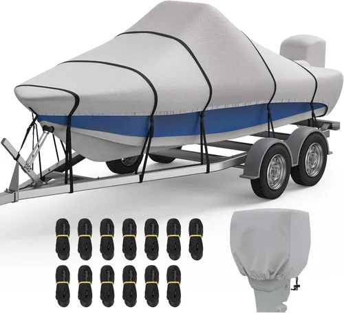 Vista 8 de RVMasking Cubierta para Consola Central de Barco, 1200D Central para Lanchas Runabouts de Casco en V Bass Boats con Cubierta de Motor, se Adapta a