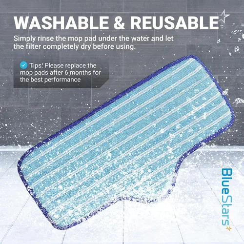 Vista 6 de BlueStars Almohadilla de microfibra para trapeador de vapor Dupray Neat Cleaner, pieza de repuesto reutilizable y lavable, diseñada para múltiples