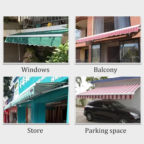 Vista 6 de DAZULI Toldo retráctil de repuesto impermeable para patio, rectangular, para exteriores, 7.13 onzas de poliéster para balcón, porche, terraza