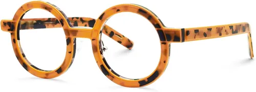 Vista 7 de VOOGLAM Gafas de bloqueo de luz azul de marco redondo, gafas negras de moda para mujer, antifatiga ocular y UV