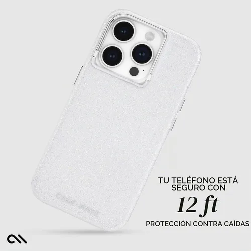 Vista 3 de Case-Mate Funda para iPhone 15 Pro – Brillante iridiscente [protección contra caídas de 12 pies] [Compatible con MagSafe] Funda magnética con bonito