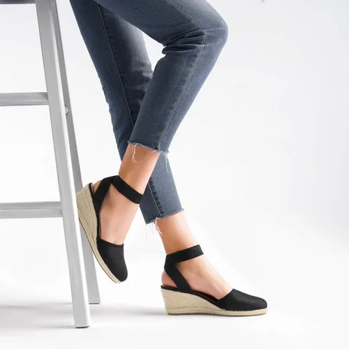Vista 5 de DREAM PAIRS - Sandalias de cuña con correa elástica en el tobillo, para mujer