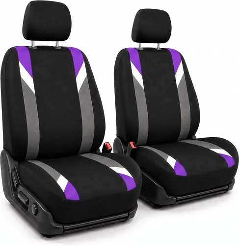Vista 28 de FH Group Juego delantero de fundas de asientos de automóvil de tela para asientos de respaldo bajo con reposacabezas extraíble, ajuste universal