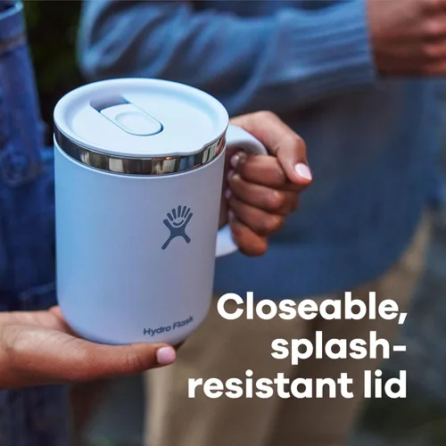 Vista 4 de Taza Hydro Flask - Taza de viaje reutilizable de acero inoxidable para té y café - Aislada al vacío, sin BPA, no tóxica, 12 onzas