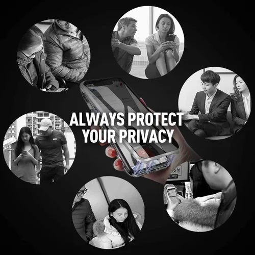 Vista 5 de Funda de Privacidad Magnética de Titanio para iPhone 14, Funda de Cuerpo Completo 360 con Absorción Magnética Anti-Espía y Vidrio Templado de Doble