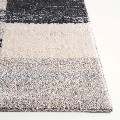 Vista 4 de SAFAVIEH Retro Collection - Alfombra de pasillo, 2 pies 3 pulgadas x 7 pies, negro y gris claro, diseño abstracto moderno, no desprende pelusa