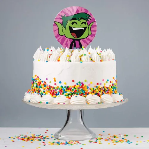 Vista 4 de Decoración acrílica para tartas de Teen Titans Go! Beast Boy para decoración de fiesta para boda, aniversario, cumpleaños, graduación