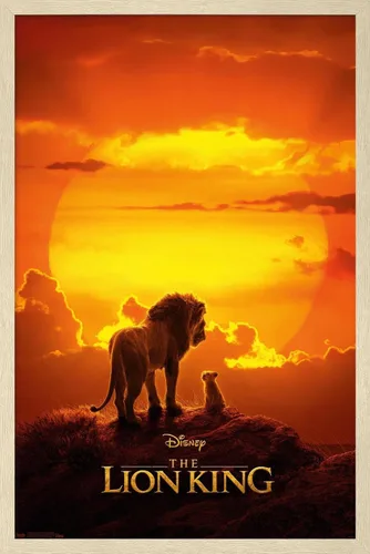 Vista 7 de Trends International Disney El Rey León - Póster de pared Mufasa y Simba, 14.725 x 22.375 pulgadas, versión enmarcada de madera de granero Versión