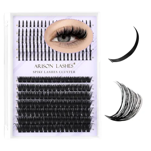 Vista 9 de Arison Lashes Extensiones de pestañas inferiores, 4 estilos, pestañas inferiores, pestañas inferiores individuales, de 0.315 a 0.318 pulgadas, banda