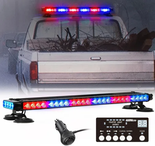 Vista 12 de WINECO - Barra de luces estroboscópicas LED ámbar de 29.5" para techo, doble cara intermitente, luz de emergencia, señal de peligro, advertencia
