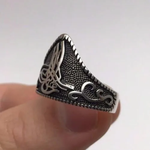 Vista 5 de Anillo de plata de ley 925 para hombre con diseño otomano turco