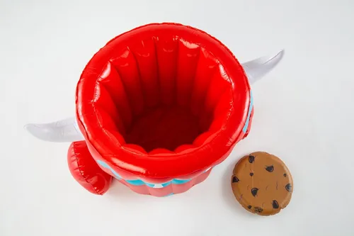 Vista 3 de Monster Disc Can Toss - Juego de piscina, objetivo flotante inflable con discos de lanzamiento de galletas, juego de agua para fiestas en la piscina