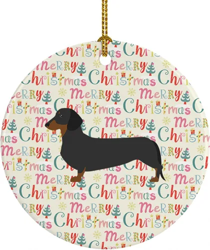 Vista 89 de Caroline's Treasures Affenpinscher - Adorno de cerámica con texto en inglés "Merry Christmas", multicolor para colgar en el árbol de Navidad