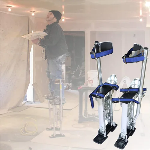 Vista 2 de 18-30Inch Ajustable Drywall Stilts Trabajo Stilts Aluminio Negro