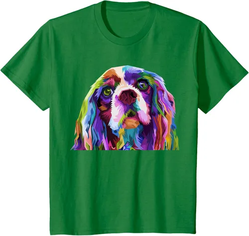 Vista 32 de Camiseta con diseño de Cocker Spaniel de arte pop para dueños de perros, Negro, S
