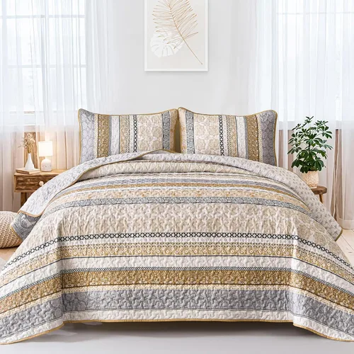 Vista 29 de WONGS BEDDING Juego de Edredón Boho Tamaño Full, Juego de Edredones Bohemios Grises de 3 Piezas, Juego de Ropa de Cama Cubrecama de Microfibra Negro