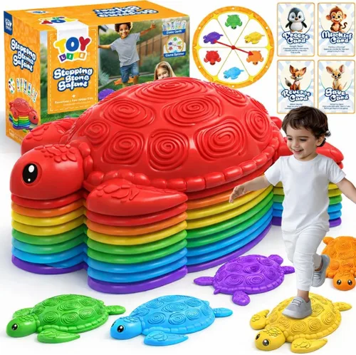 Vista 9 de TOY Life 5 Piezas de Piedras de Equilibrio Musicales con Luces para Niños, Juguetes de Interior y Exterior para Niños de 4 a 8 años, Juguetes