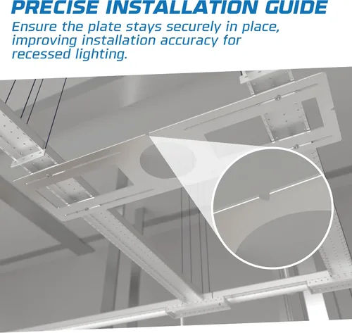 Vista 6 de OHLECTRIC Paquete de 48 – Placa de montaje de nueva construcción para Downlight LED de 4 pulgadas – Placa de luz LED empotrada de acero galvanizado
