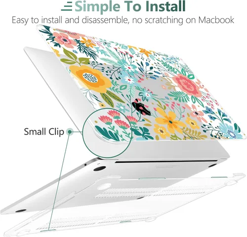 Vista 3 de TWOLSKOO Funda compatible con MacBook Pro de 13 pulgadas 2023-2016 A2338 M2/M1 A2251 A2289 A2159 A1989 A1706, cubierta rígida de plástico y funda