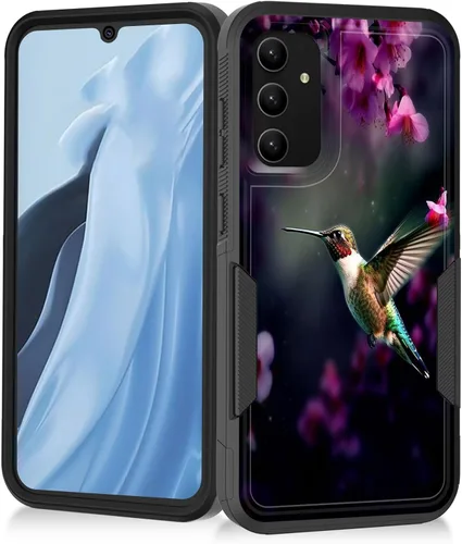 Vista 119 de Funda para Galaxy A14 5G, resistente de doble capa híbrida de policarbonato duro, goma suave, a prueba de golpes, funda protectora resistente