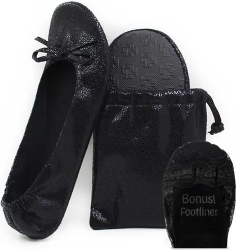 Vista 24 de Silky Toes Zapatos planos plegables para mujer, zapatos de ballet para A-Negro