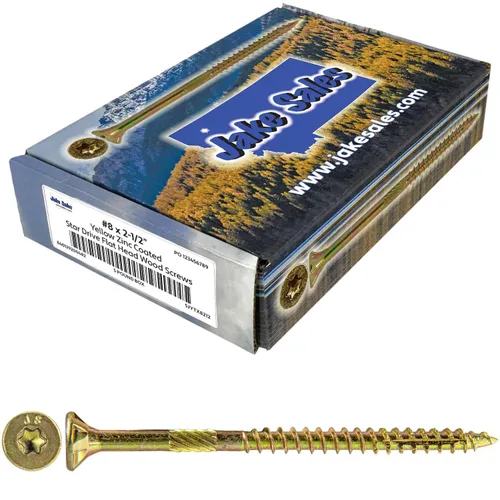 Vista 164 de 8 x 1 revestimiento exterior recubierto de bronce, tornillo de madera multiusos compatible con ACQ, cabeza plana Torx/Star Drive de 1 libra, 288