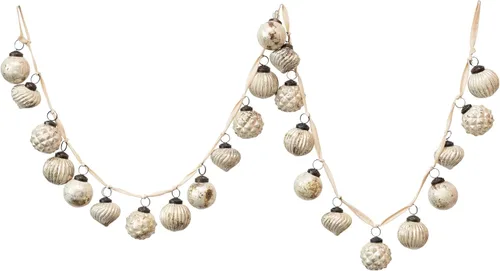 Vista 12 de Creative Co-Op - Guirnalda ornamental de cristal de mercurio en relieve plateado antiguo (XC5496)