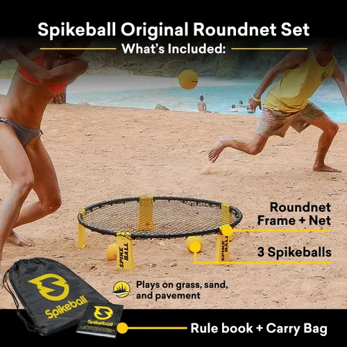 Vista 10 de Spikeball 3 Ball Juego Original de Red Redonda - Incluye 3 Pelotas, Red y Bolsa