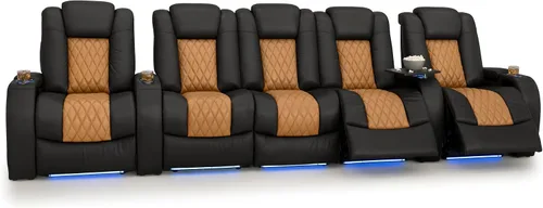 Vista 193 de Seatcraft Asiento de cine en casa Diamante Marrón Reclinable Individual