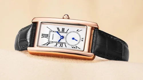 Vista 4 de carlien Reloj de cuarzo para mujer, elegante reloj de vestir rectangular con correa de cuero y corona de zafiro
