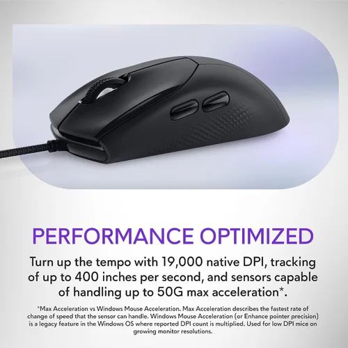 Vista 2 de Alienware Mouse inalámbrico profesional para juegos – Conectividad inalámbrica / USB para juegos de 2.4 GHz, DPI ajustable, tecnología de sensor