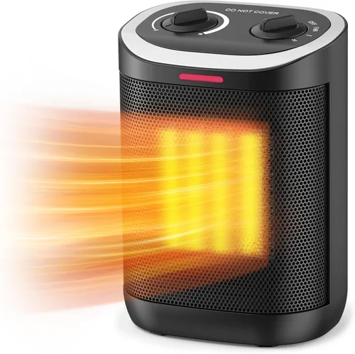 Vista 2 de Calentador de espacio pequeño, calentador portátil de cerámica de 1500 W para uso en interiores, protección de seguridad contra sobrecalentamiento