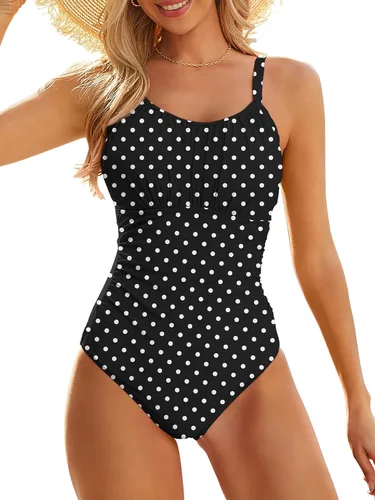 Vista 7 de American Trends Traje de baño de una pieza para mujer con control de Negro