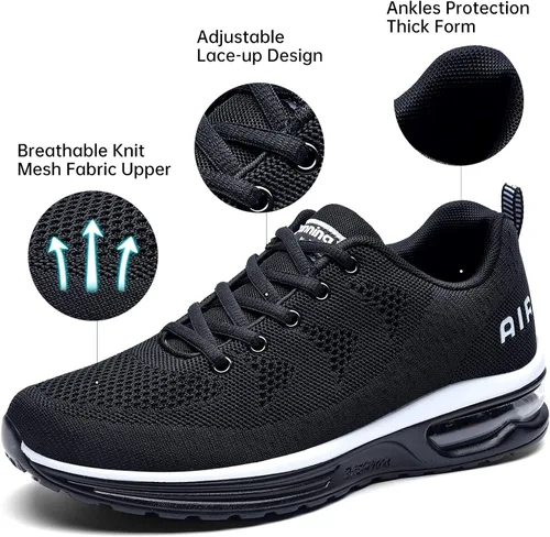 Vista 2 de MEHOTO - Tenis de correr para hombre, tenis ligeros para entrenamiento, gimnasio, trotar y caminar, talla 7-12.5