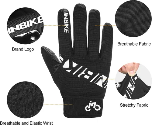 Vista 4 de INBIKE - Guantes para bicicleta de montaña MTB, categoría BMX, categoría ATV, todoterreno, DH, de descenso, para ciclismo, carretera, carreras