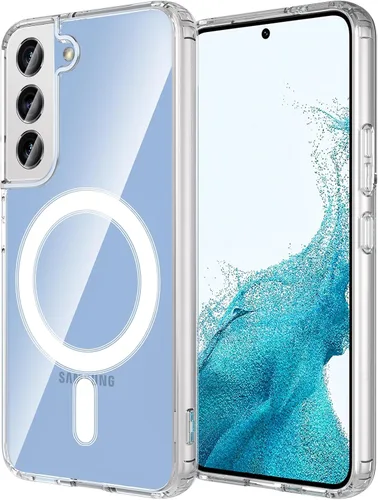 Vista 19 de Hensinple Funda Magnética para Samsung Galaxy S22, Funda para Teléfono Galaxy S22 [Compatible con MagSafe], Cubierta Magnética Transparente