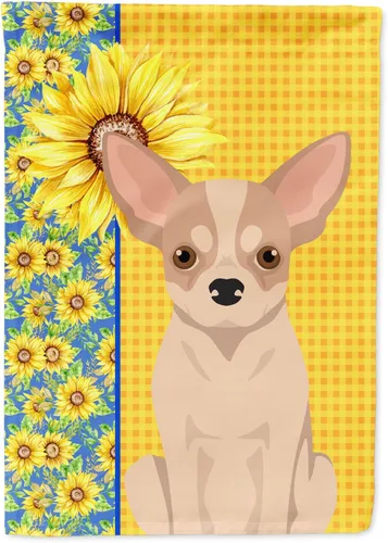 Vista 386 de Caroline's Treasures WDK5313GF Bandera de jardín con diseño de girasoles de verano, color negro y tostado, Airedale Terrier para buzón, bandera