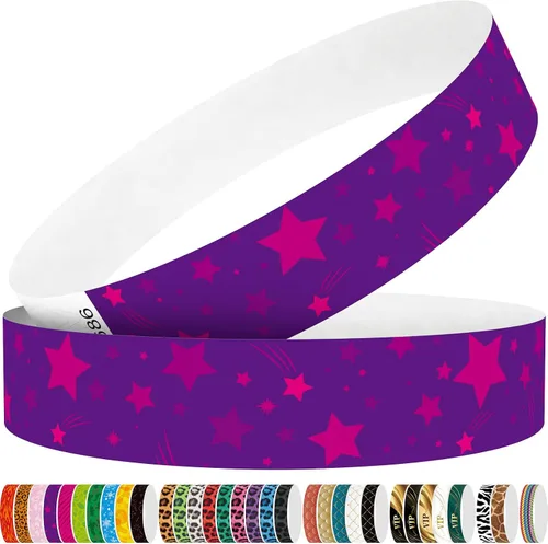 Vista 21 de Tyvek - Pulseras para eventos, diseño creativo de color, pulseras de papel de 3/4 pulgadas, paquete de 250 unidades para fiestas, agrupaciones, Negro