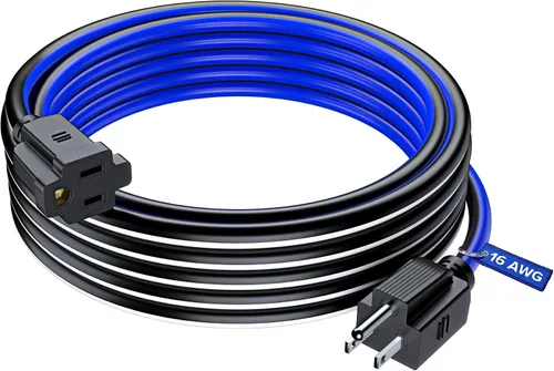 Vista 30 de Maximm Cable de extensión negro y azul de 10 pies, SJTW de 16 AWG