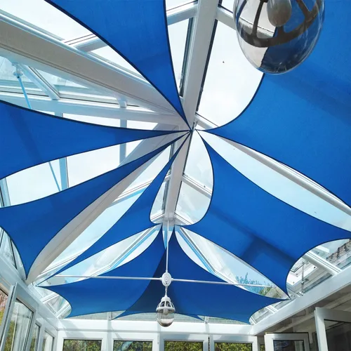 Vista 5 de Windscreen4less Toldo de refuerzo con anillo A de 17 pies x 17 pies cuadrado súper resistente fortalecer duradero (260 GSM), cable galvanizado